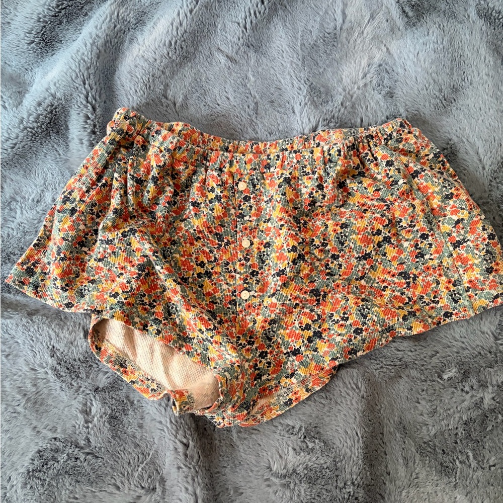 Free People High Waist Floral Shorts - Multicolor